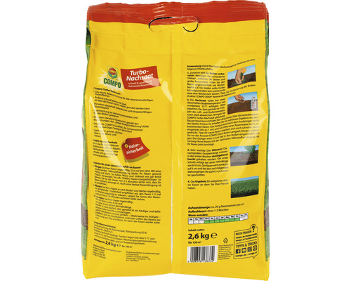 COMPO Turbo gazon doorzaaizaad, 2,6 kg voor 130 m²