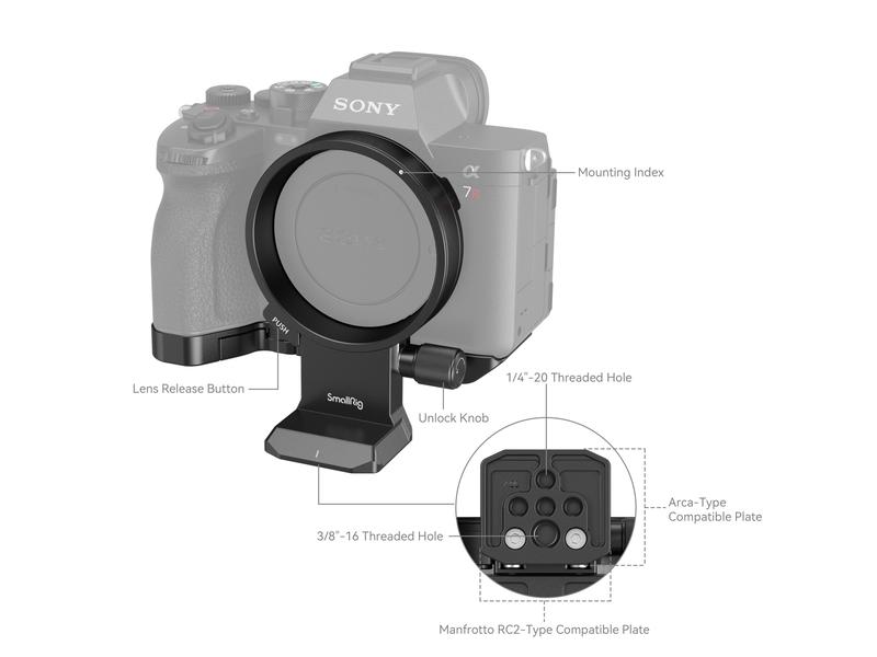 Smallrig Montageplatte Drehbares Horizontal-Vertikal Kit Drehbares Montageplatten-Kit für Sony A7R V / A7 IV / A7S III / A7R IV