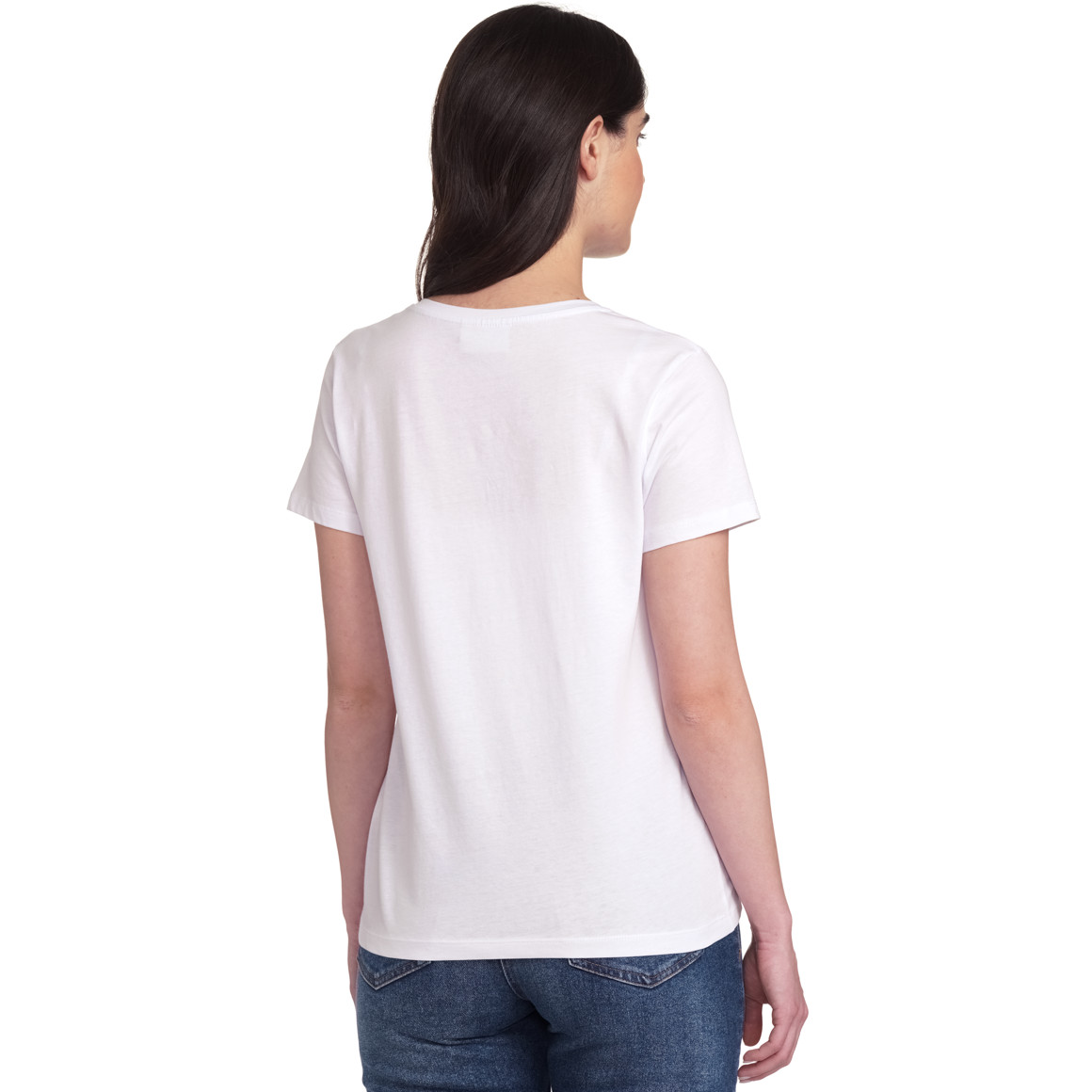 Gina Damen T-Shirt mit großem Print weiss