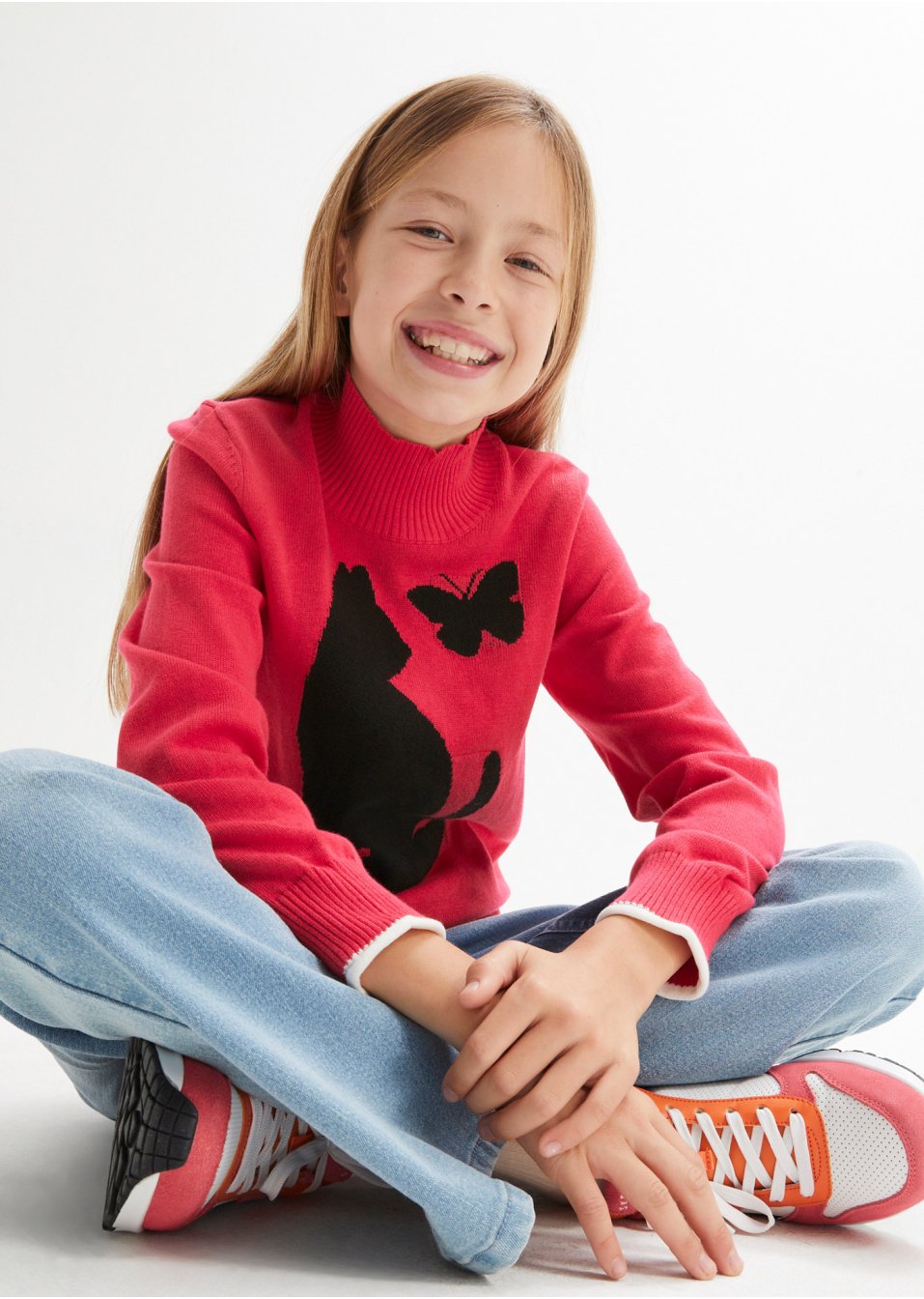 Pull en maille coton fille