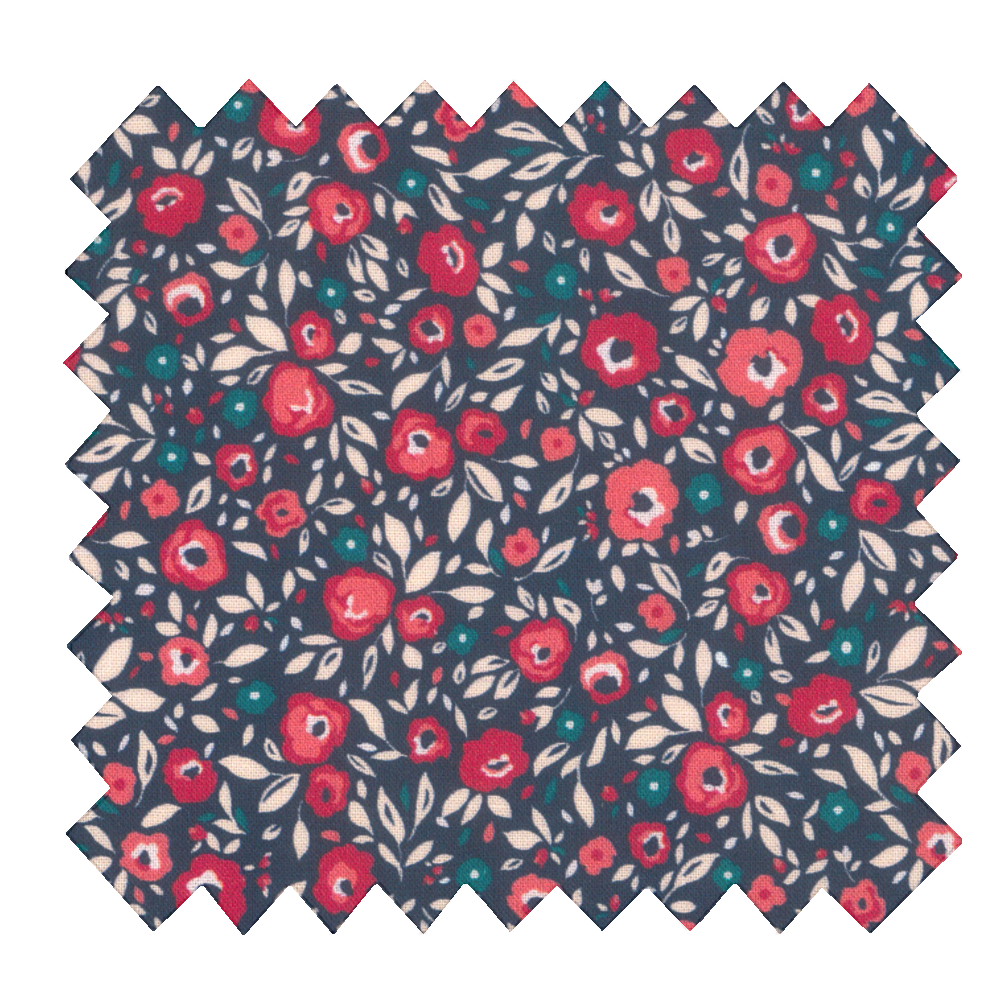 Coupon Tissu 1 M Camelias Rubis
