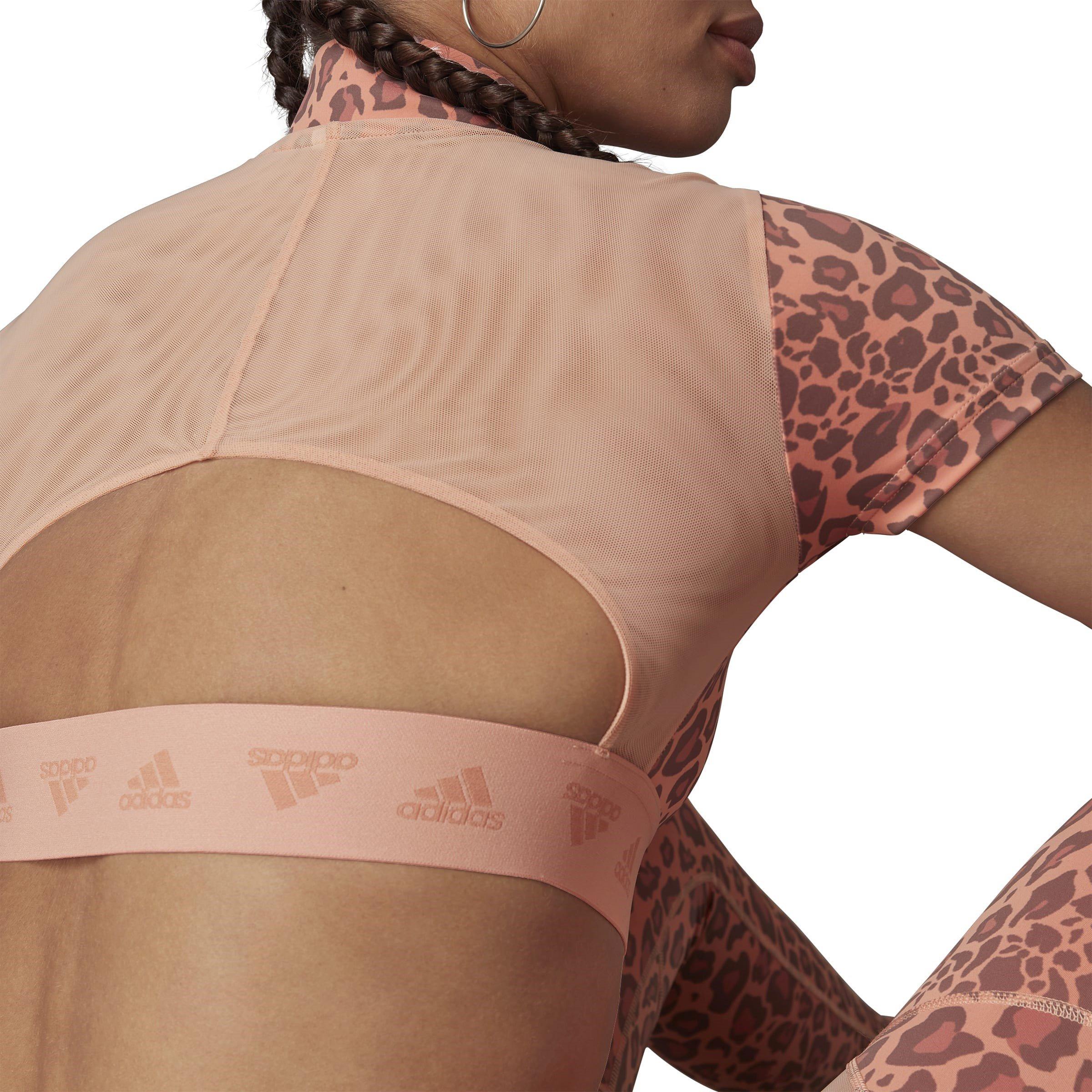 adidas Hyperglam Crop Zip Tee Womens