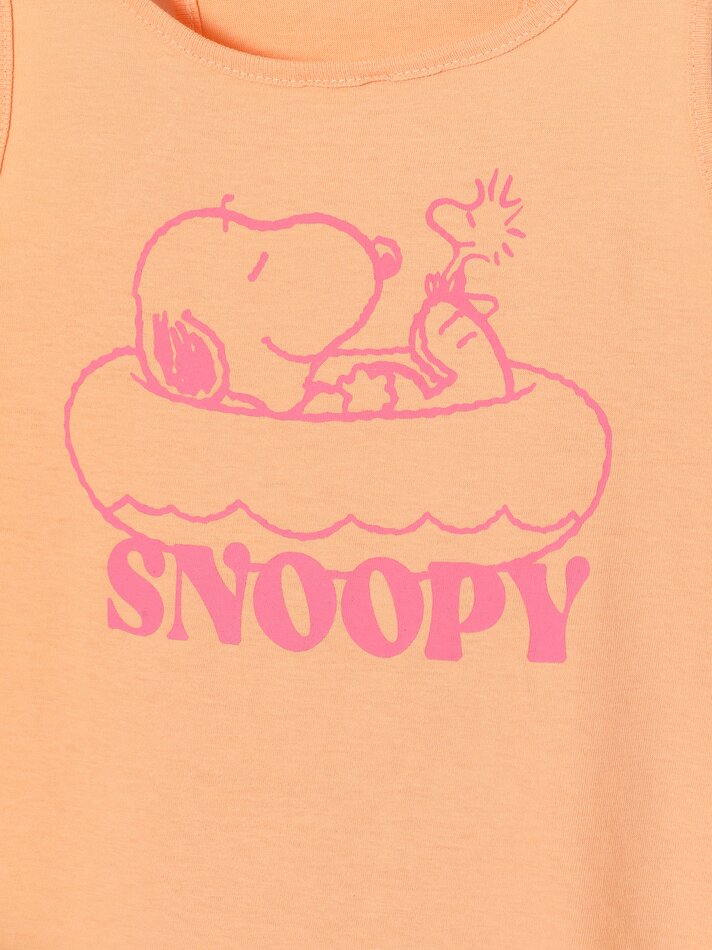Camiseta sem mangas estampada com o Snoopy e os Peanuts™ - Laranja