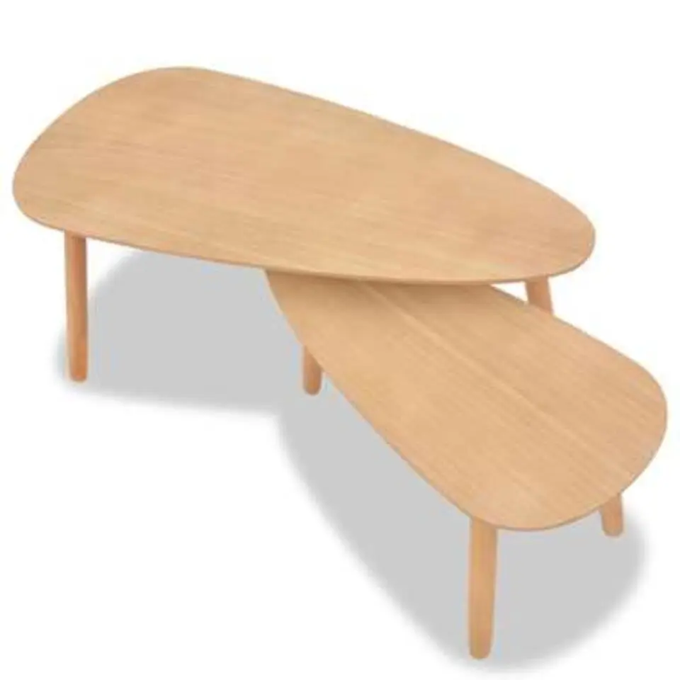 vidaXL - Salontafel - Bruin - Grenenhout - 2 stuks