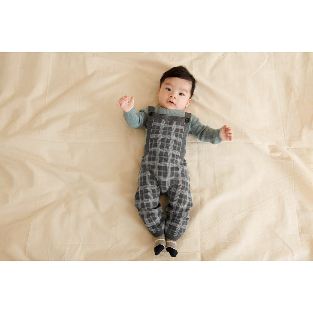 Køb FUB Grey Melange Baby Checked Overalls