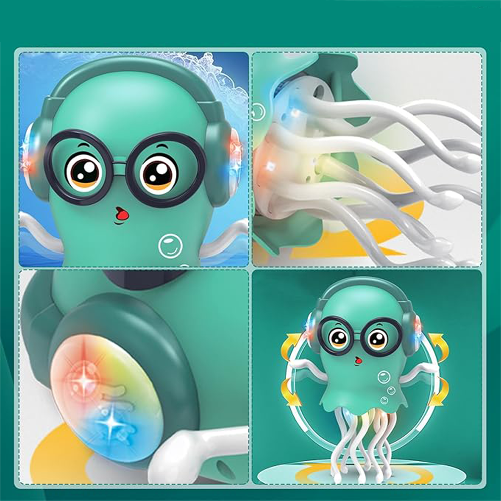 Tanzende Qualle Interaktives Kinder Spielzeug Baby Bauchzeit Spiel mit Musik / Licht (Batteriebetrieben) - Pink
