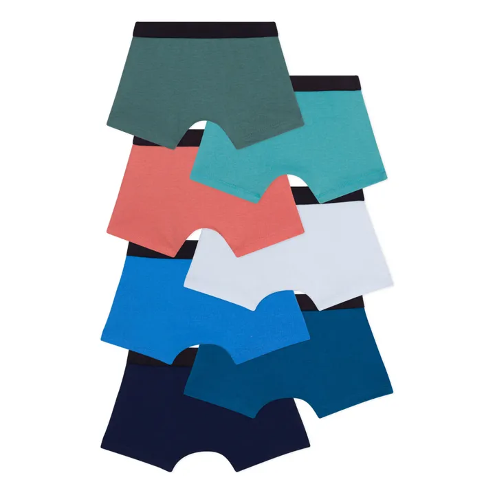 Petit Bateau Lot 7 Boxers Unis | Bleu