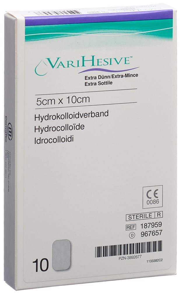 Varihesive Verband<br>10 Stück, 5x10cm, extra dünn