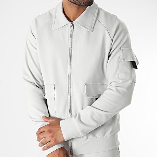 Ensemble Veste Zippée Et Pantalon Jogging LL717 Gris Clair