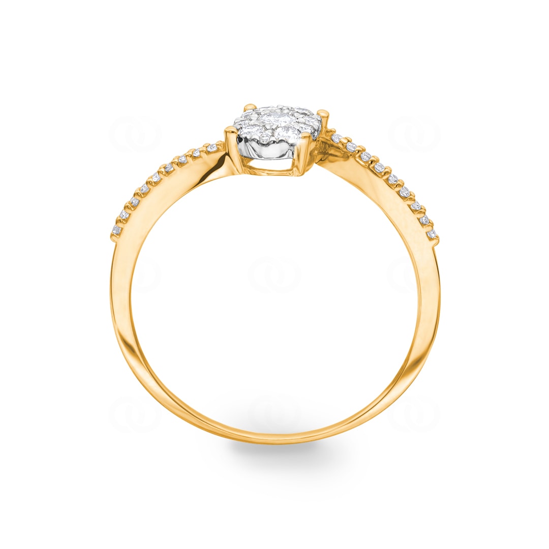 Verlobungsring 750/18 K Gelbgold mit Diamanten 0.23 ct H/si