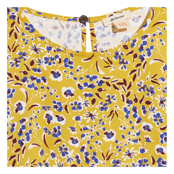 Bellerose Robe Atomic Volants Imprimé  | Jaune moutarde