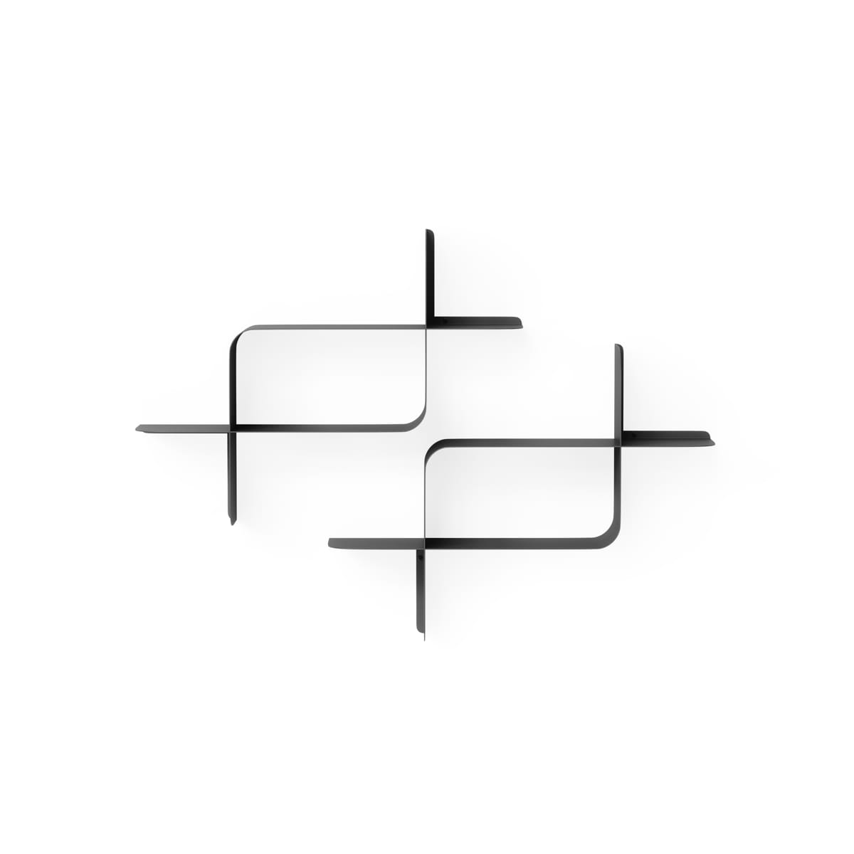 Wandplank Montage metaal zwart - set van 2