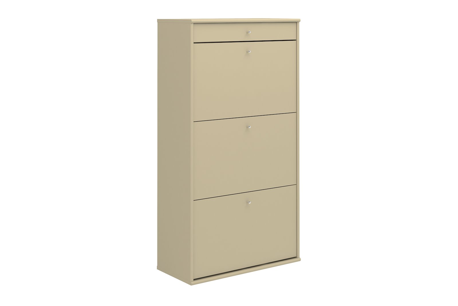 Mistral Skoskap 4 skuffer. Lakkert farget eik i beige.
