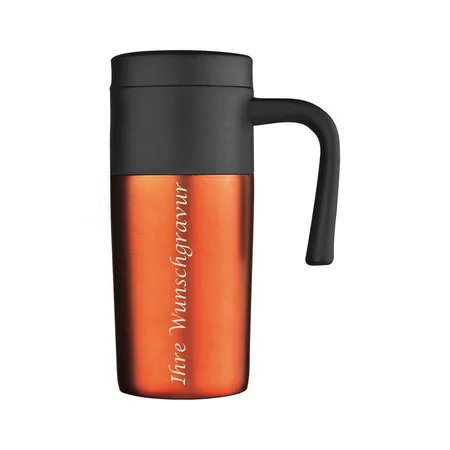 Macma Thermobecher 0,35 Liter, orange mit schwarzem Deckel