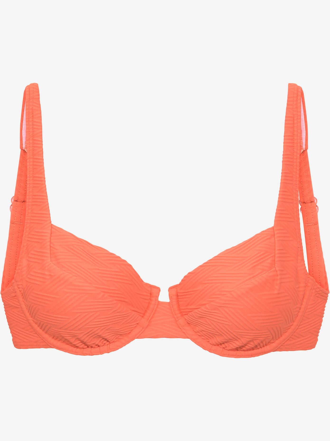 Haut de maillot de bain à armatures matière structurée aux couleurs tendances