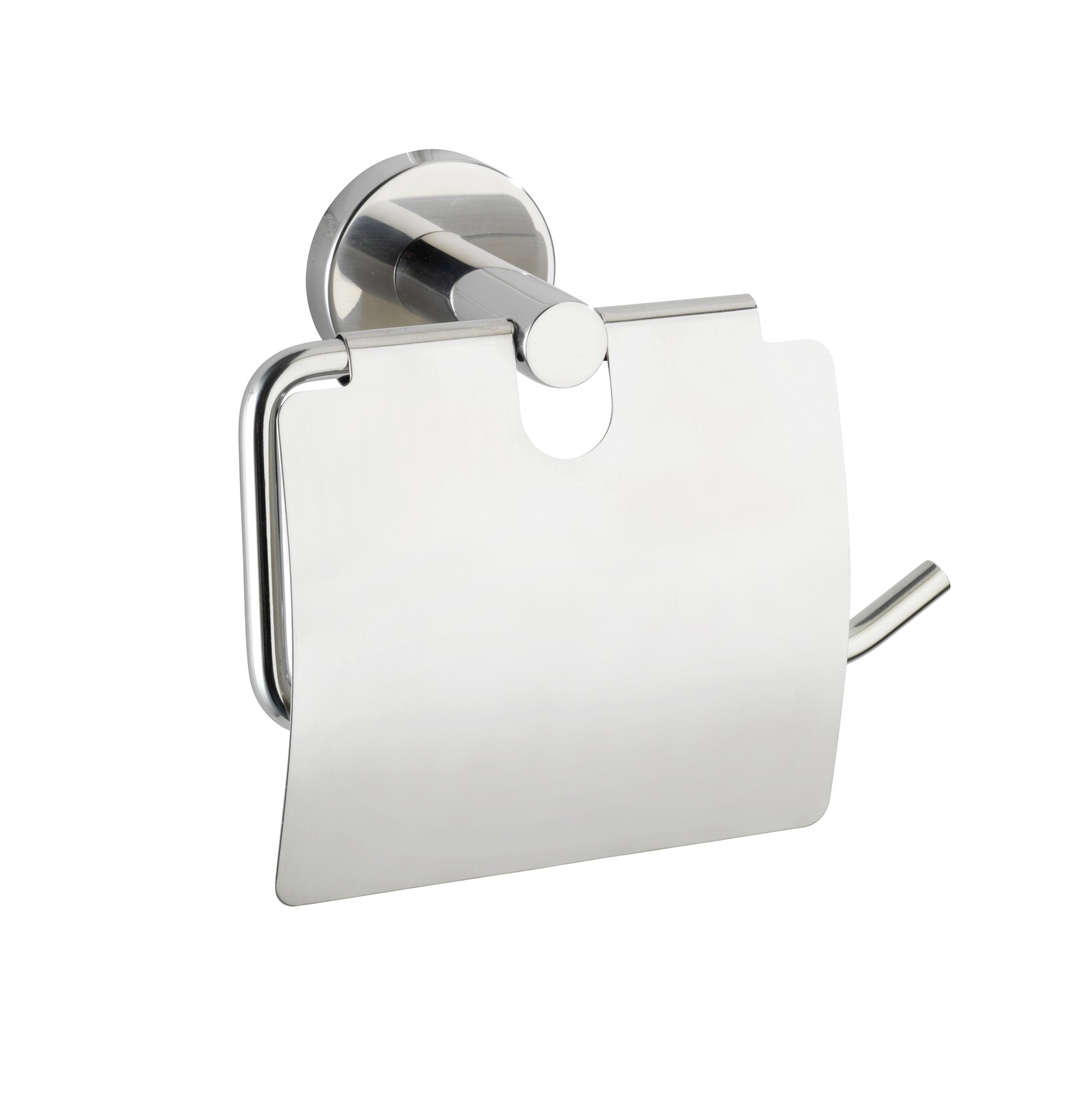 Wenko Bosio toiletrolhouder met klep RVS glanzend