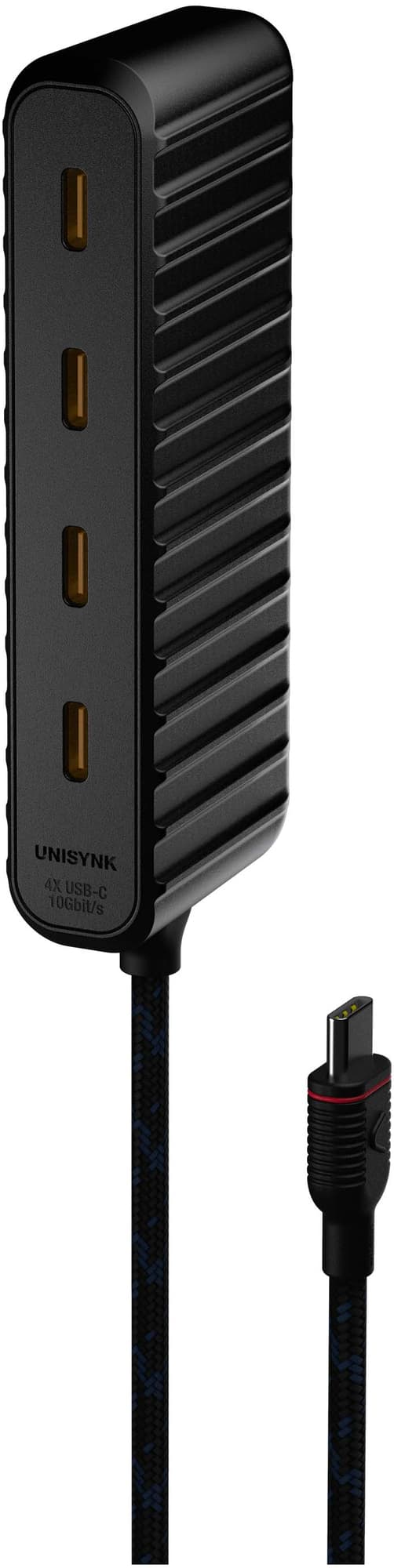 Unisynk USB-C til 4X USB-C mini hub (sort)