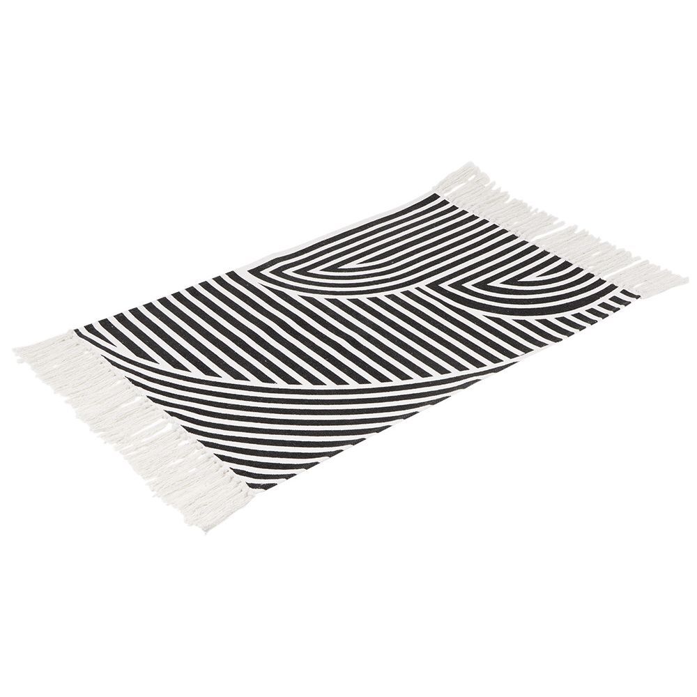 Tapis rectangulaire à franges 100% coton 60x90cm