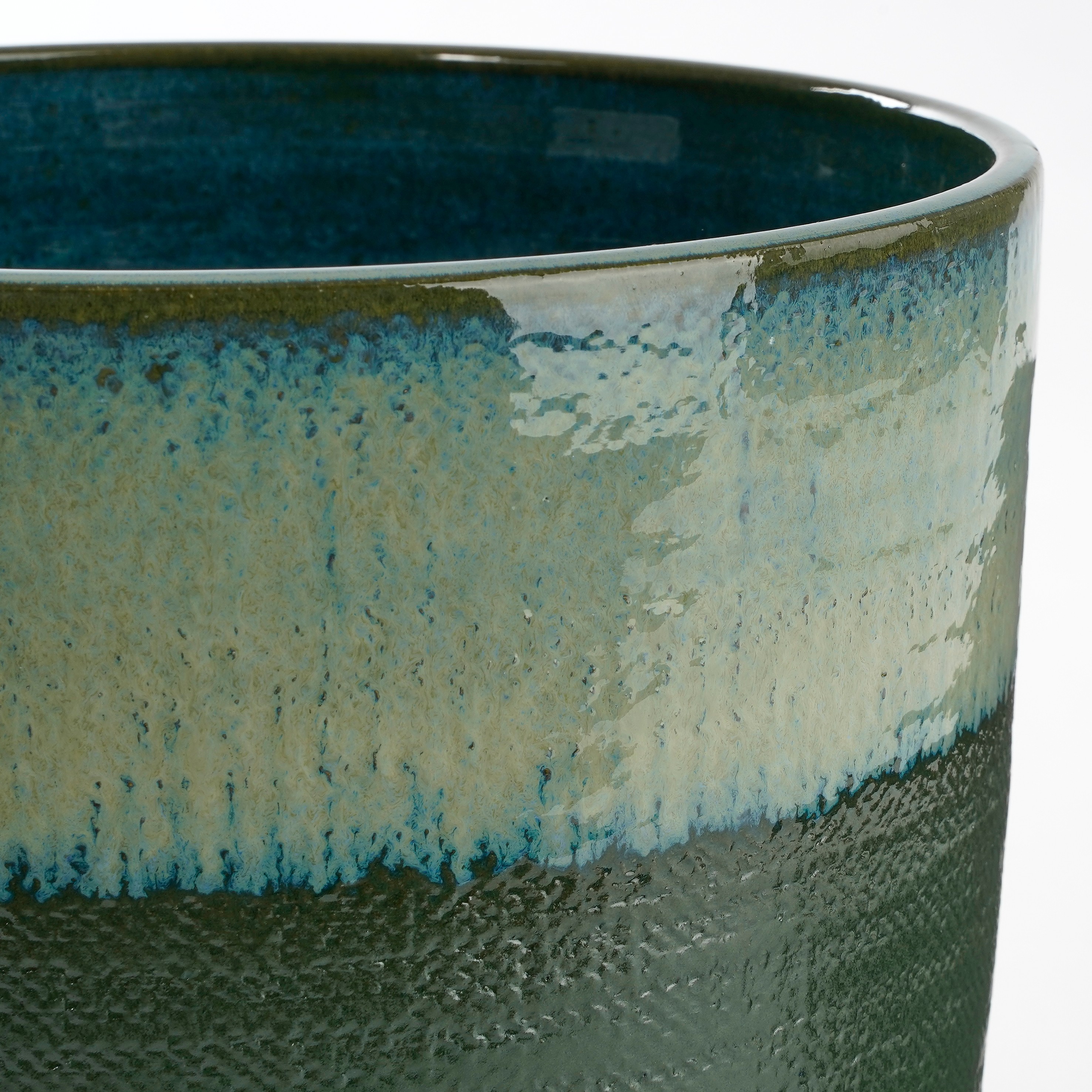 Mica decorations - cache-pot en terre cuite vert foncé d22