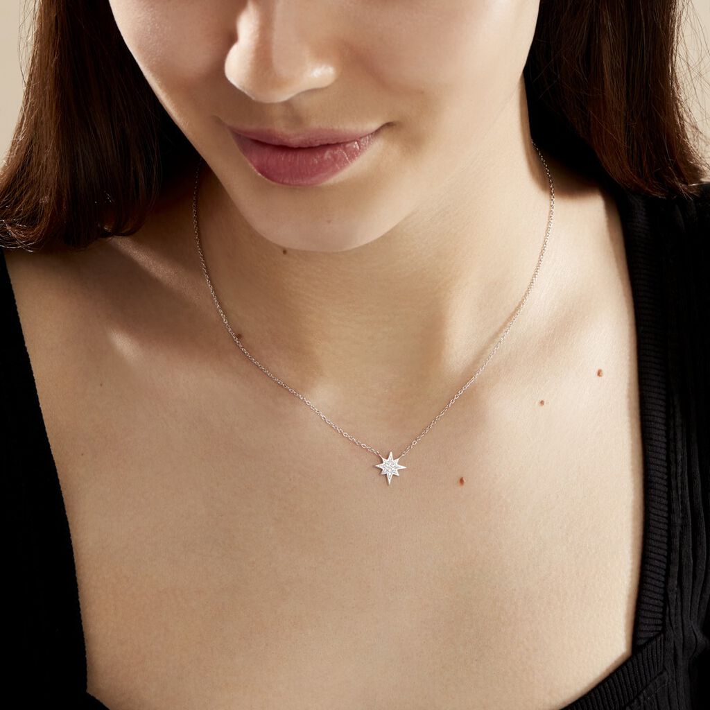 Collier Speranza Argent Blanc Oxyde De Zirconium