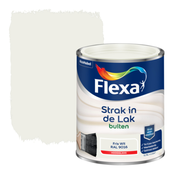 Flexa Strak in de Lak buitenlak hoogglans RAL 9016 friswit 750 ml