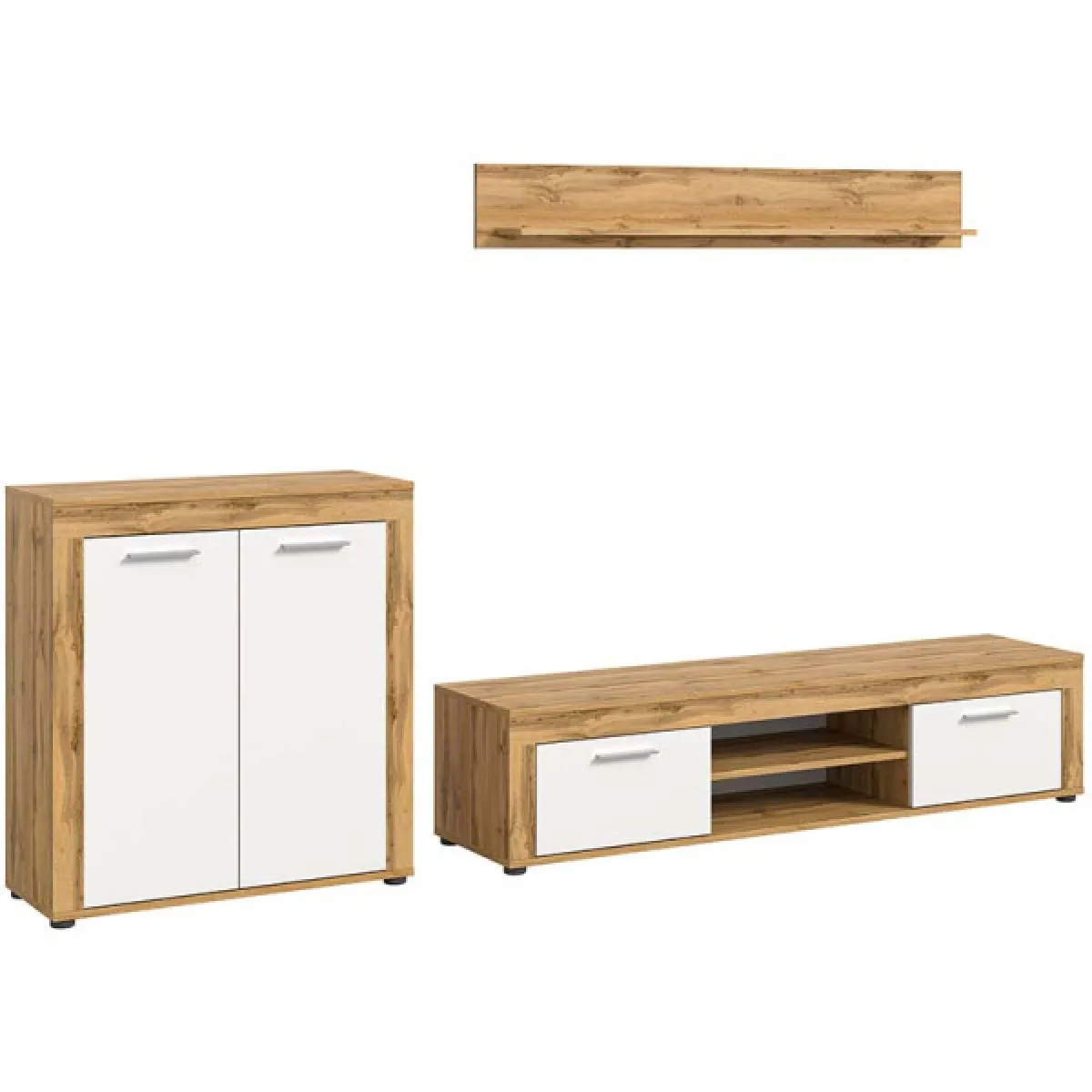 Dansmamaison Composition TV MAJ N°2 - Blanc/Bois