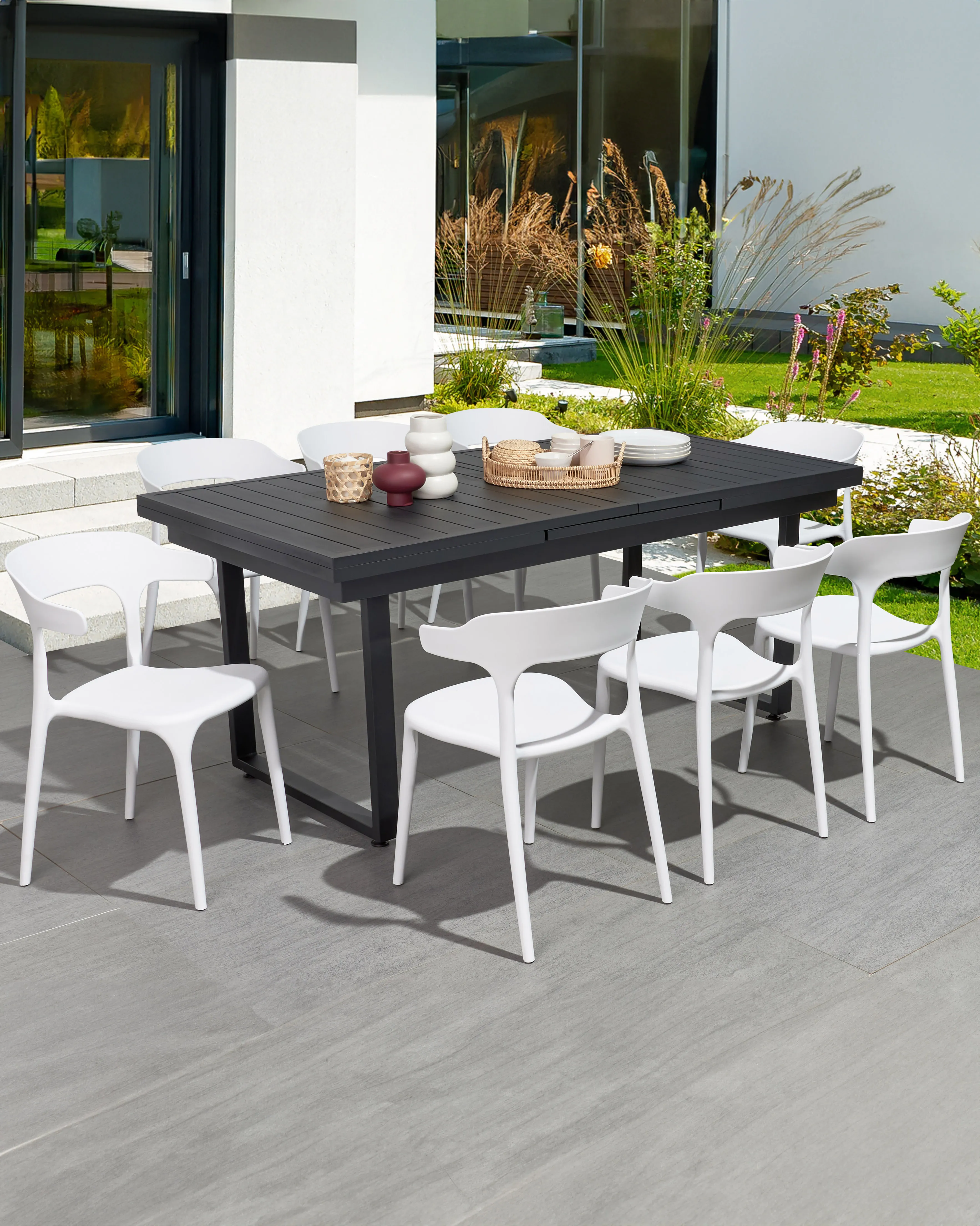 Set van 8 eetkamerstoelen GUBBIO Wit