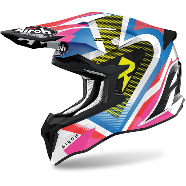 Airoh - Casque Strycker View Blanc / Bleu / Rose / Noir