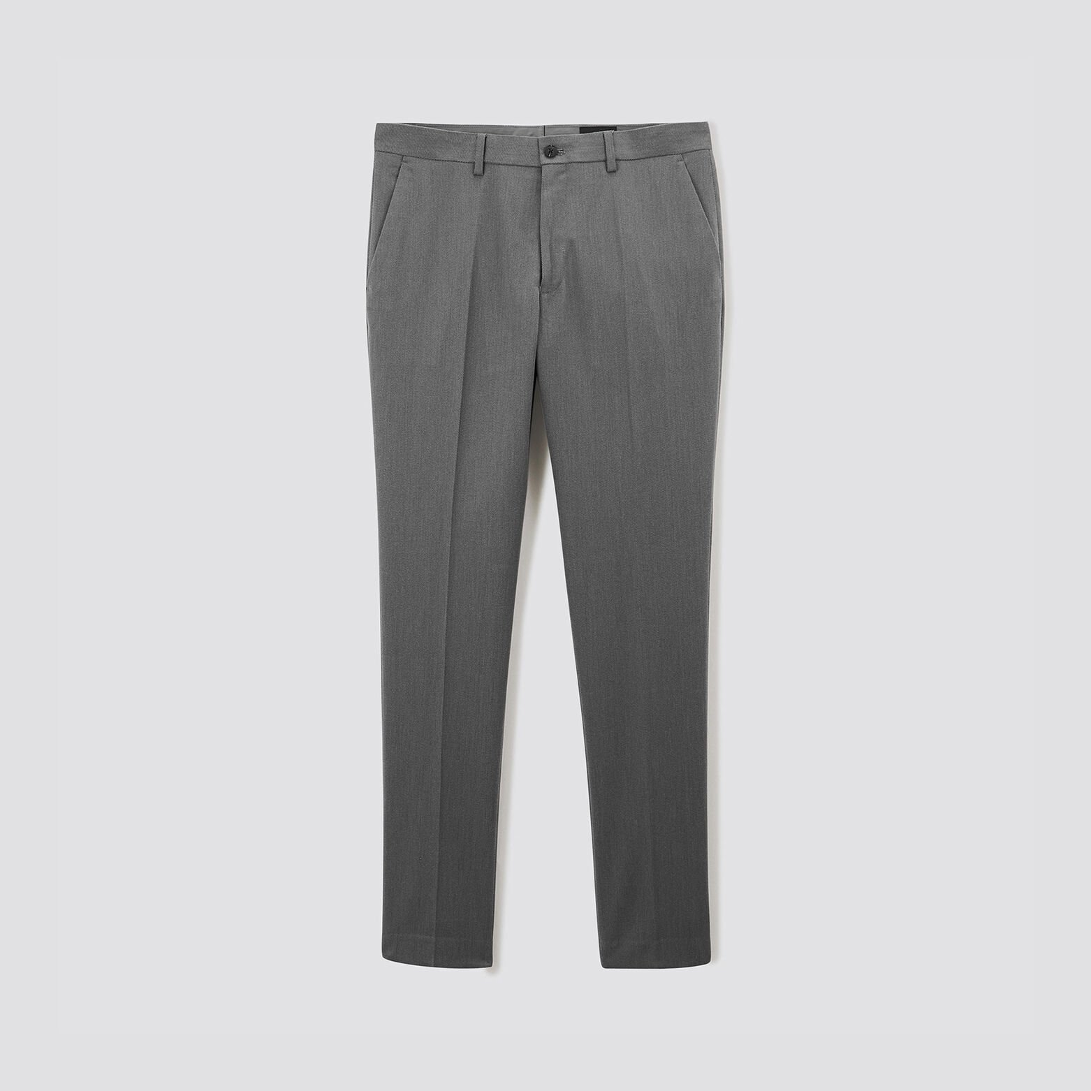 Pantalon de costume uni slim Gris foncé