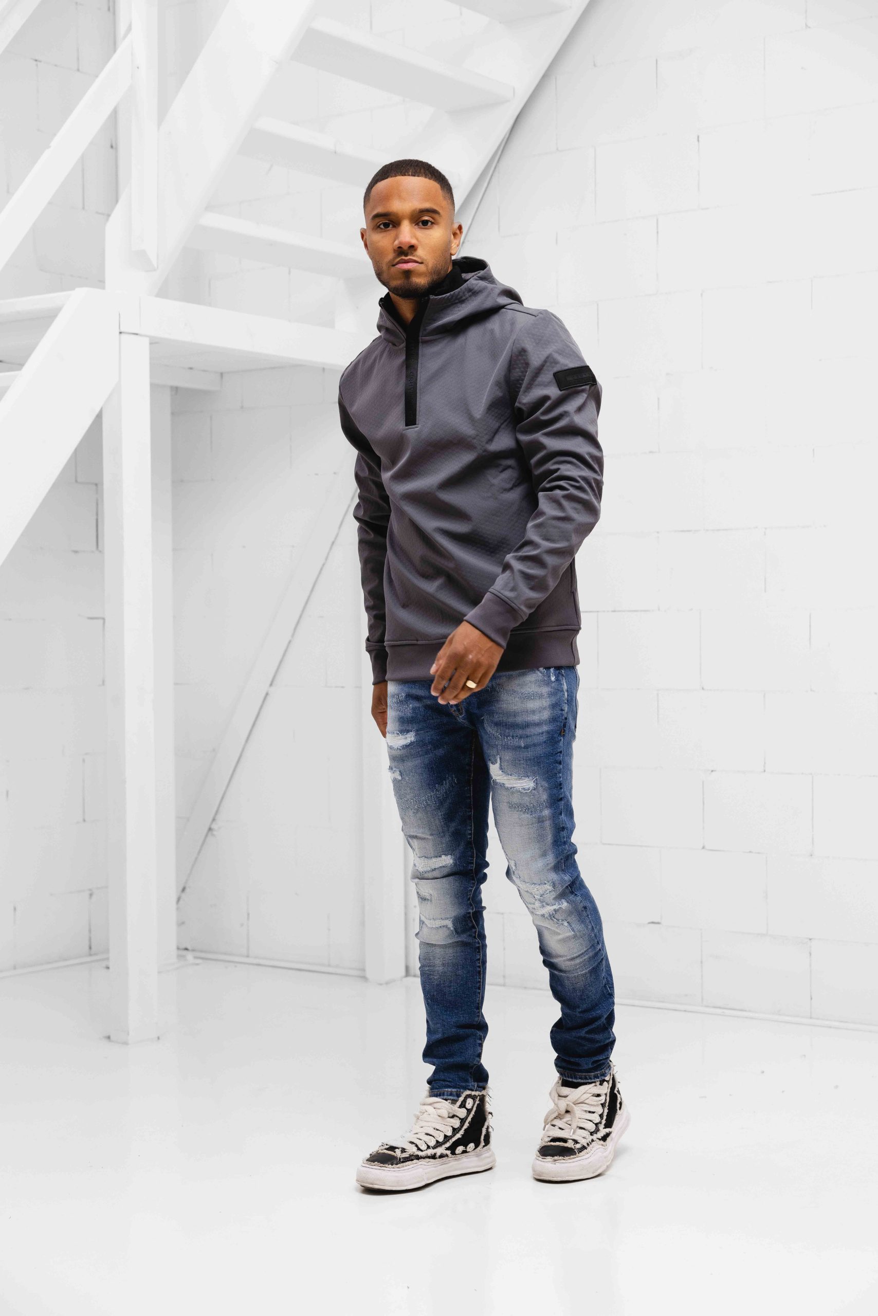 Cruyff Iso QZ- Hoodie Heren Grijs