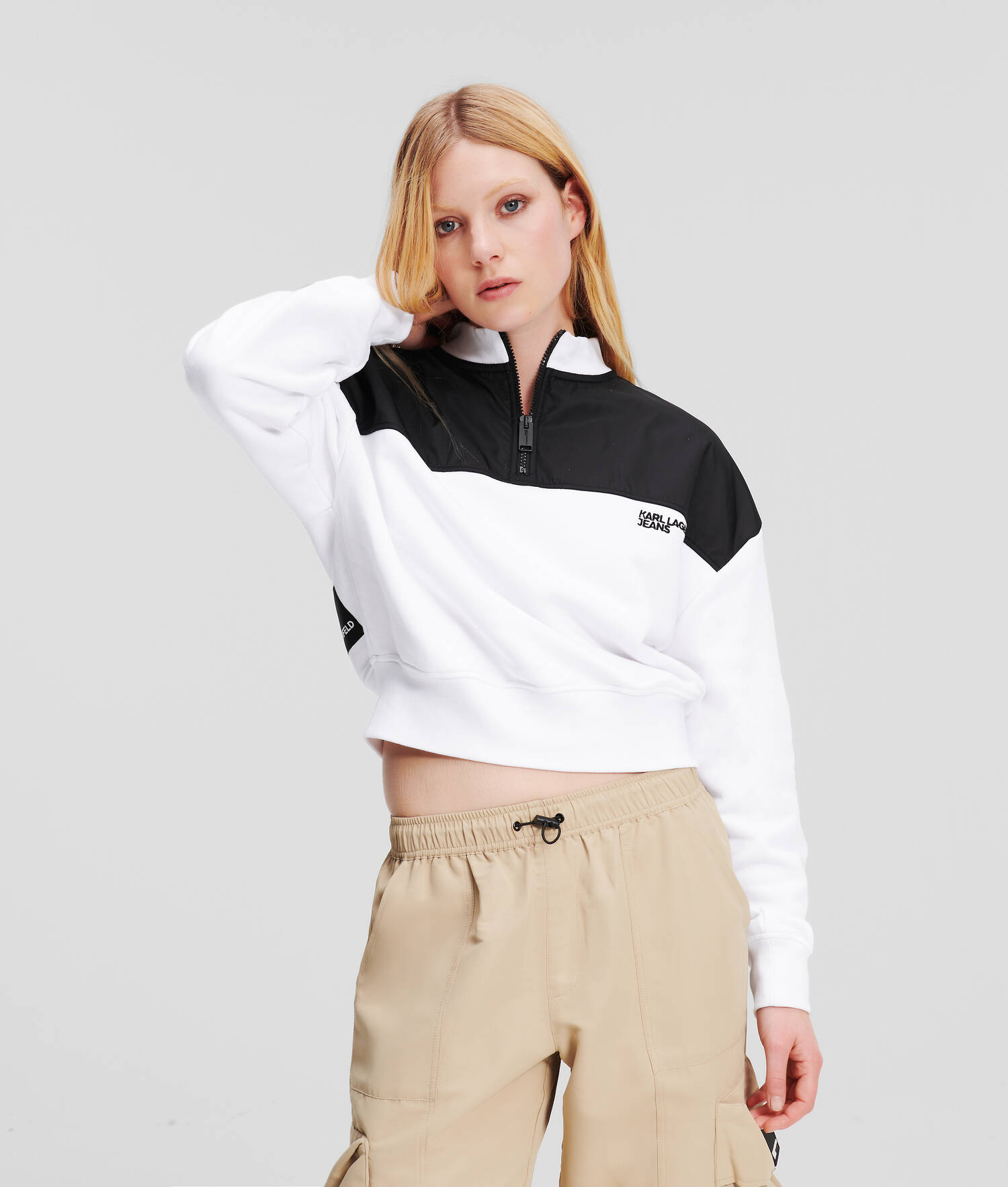 SWEAT-SHIRT BOXY À DEMI-ZIP KLJ