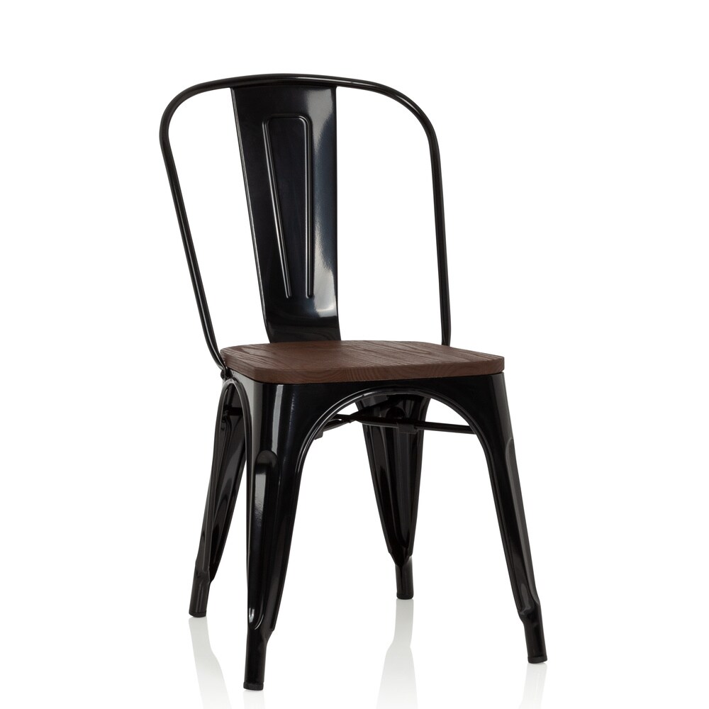 Bistrostuhl VANTAGGIO COMFORT W Stahl / Ulmenholz ohne Armlehnen hjh OFFICE