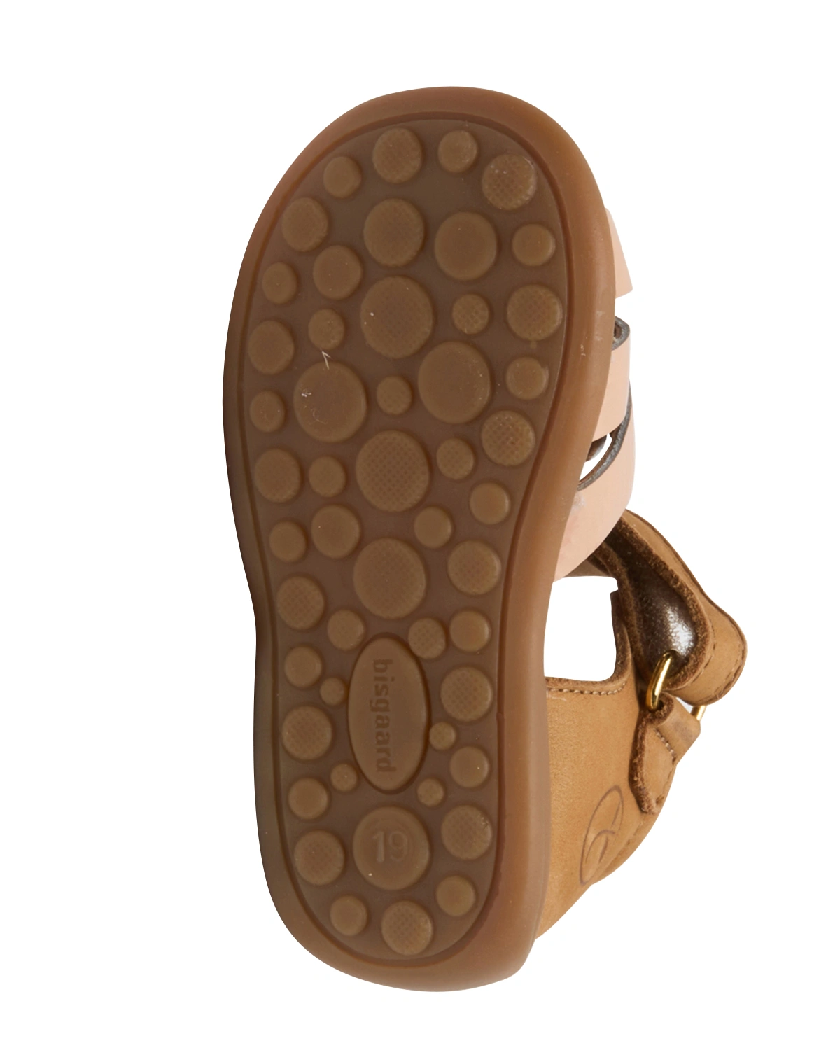 Lauflern-Sandalen JESSIE mit Zehenschutz in cognac