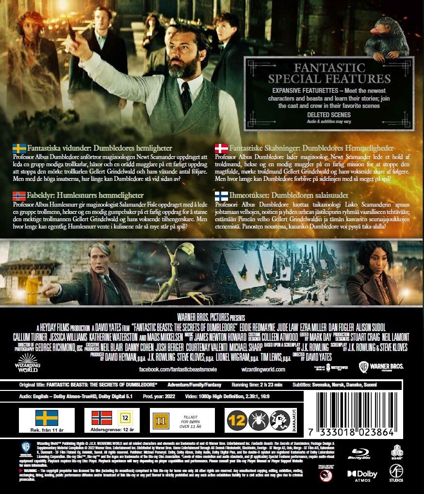 Fantastiske Skabninger 3 - Dumbledores Hemmeligheder - Blu-Ray