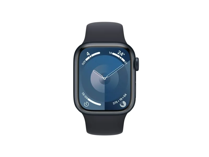 [OUTLET] - Apple Watch Series 9 (GPS) - 41 mm - midnatsaluminium - smart ur med sportsbånd - fluoroelastomer - midnat - båndstørrelse: M/L - 64 GB - Wi-Fi, UWB, Bluetooth - 31.9 g
