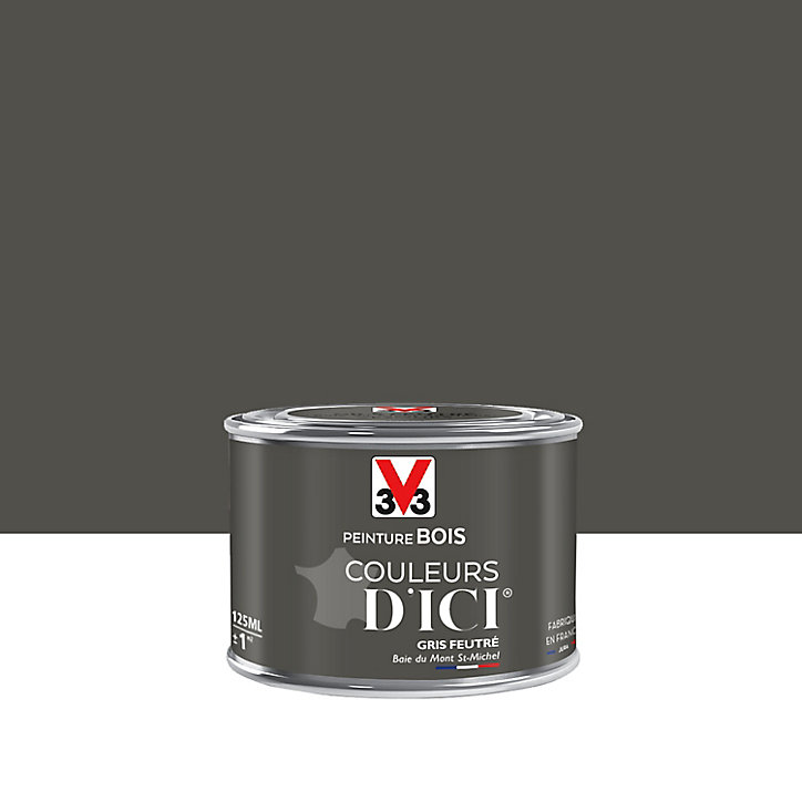 Peinture extérieure bois Couleurs d'ici gris feutré Velours V33 0,125L