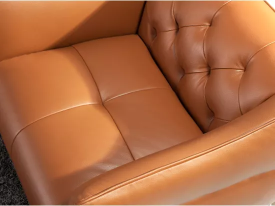 Fauteuil de cuir brun avec capitonné 5098 ANGEL CERDA