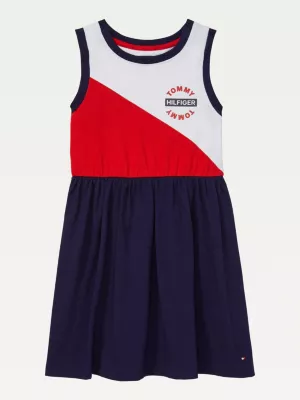 Vestido sem mangas adaptável com blocos de cores