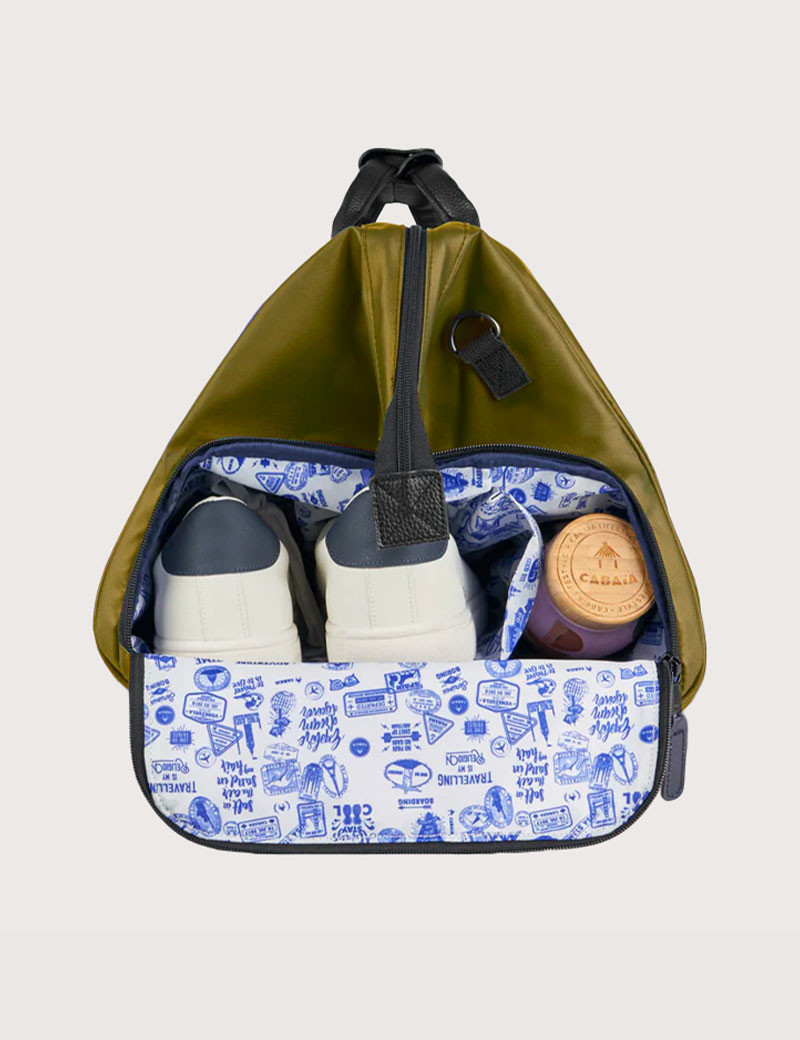 CABAIA SAC DUFFLE GRENOBLE + 2 POCHETTES KAKI CLAIR