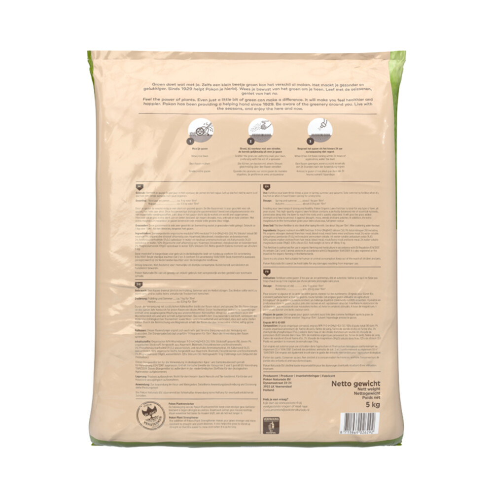 Pokon Gazonmest voor 75 m2 Biologisch5 kg