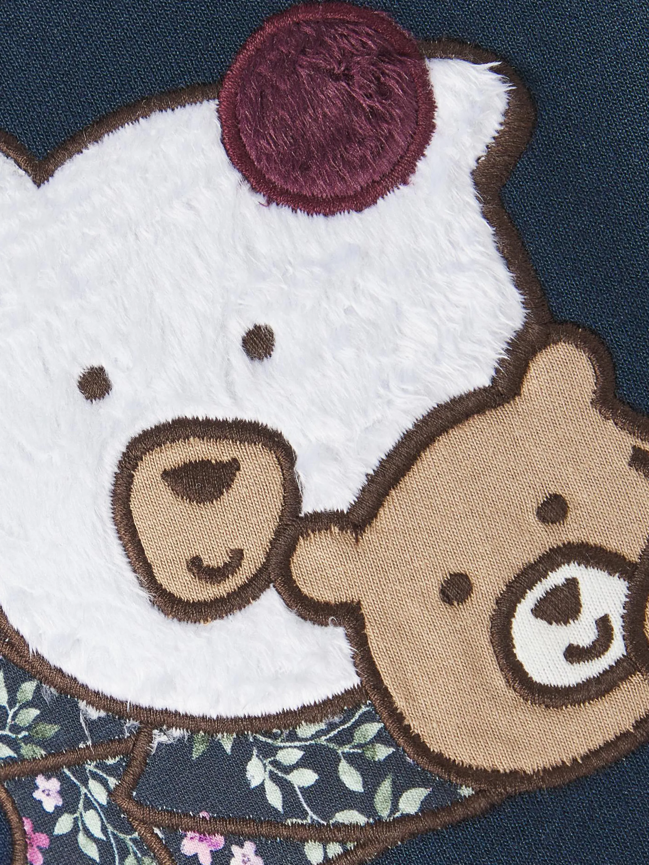 Mädchen Sweatshirt mit Bärenstickerei