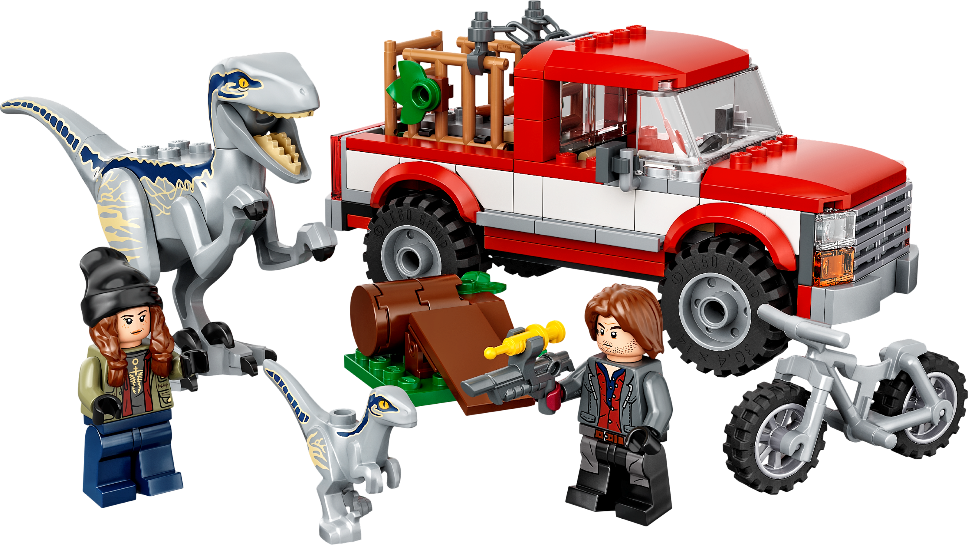 A captura dos Velociraptors Beta e Azul 76946
