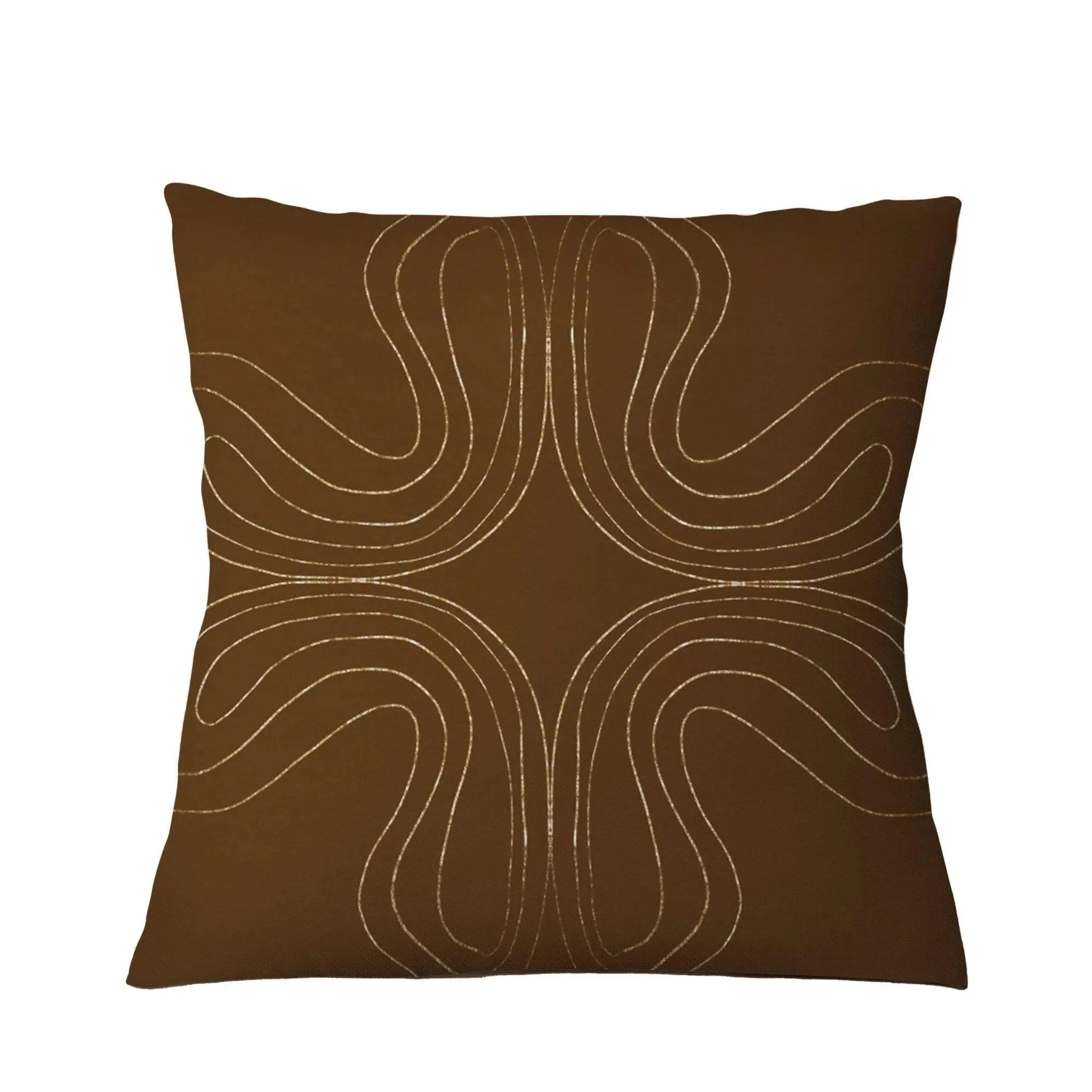 Brown Gold Pattern Pillow Cushion & Cover| Abstract Decorative Pillow | Sofa Living Room Bedroom Decoration