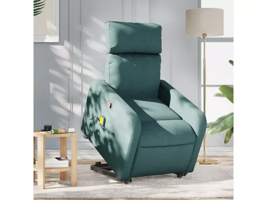 Fauteuil inclinable massant Vert foncé Tissu