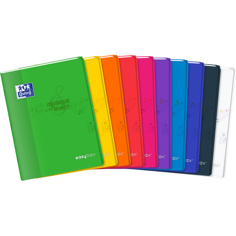 Cahier Oxford Easybook Musique Et Chants Agrafe 240X320 48P Optik P. Seyes/Musique Polypro Assorti