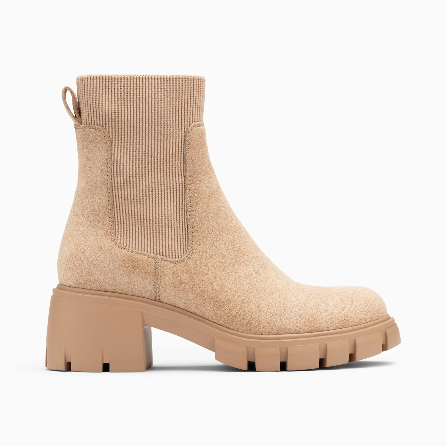 Bottines-Bottines Chelsea Valérie beige à talon cranté