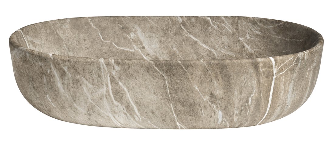 Sapho Rondane keramische waskom 60x42cm bruin marmer