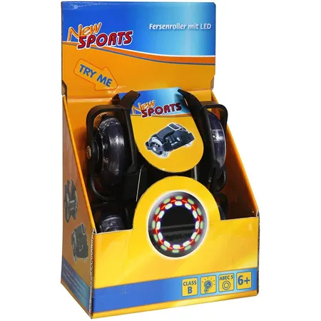 New Sports Fersenroller mit LED, schwarz