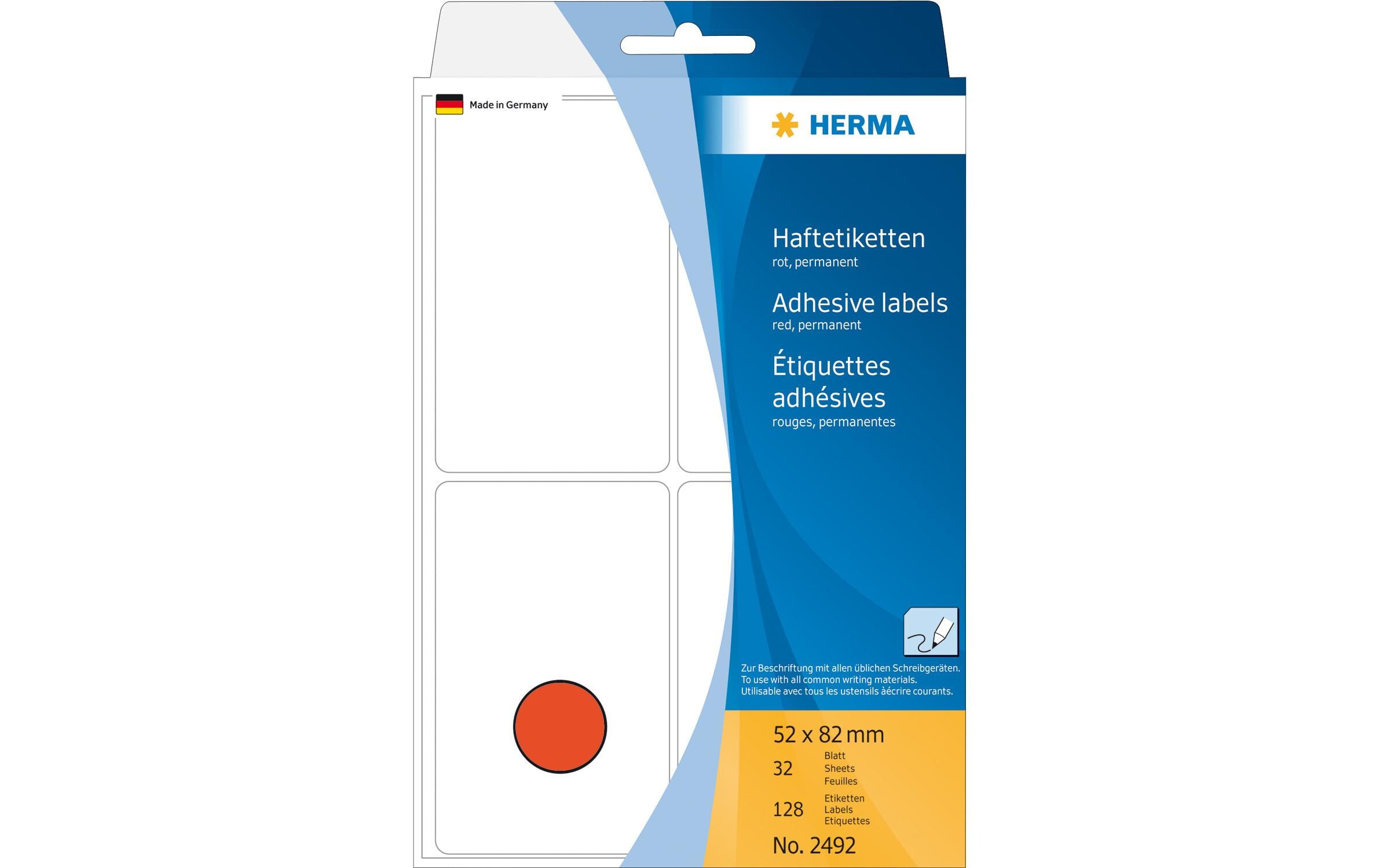 Vielzweck-Etiketten 2492 52 x 82 mm, 32 BlattVielzwecketiketten zur Handbeschriftung