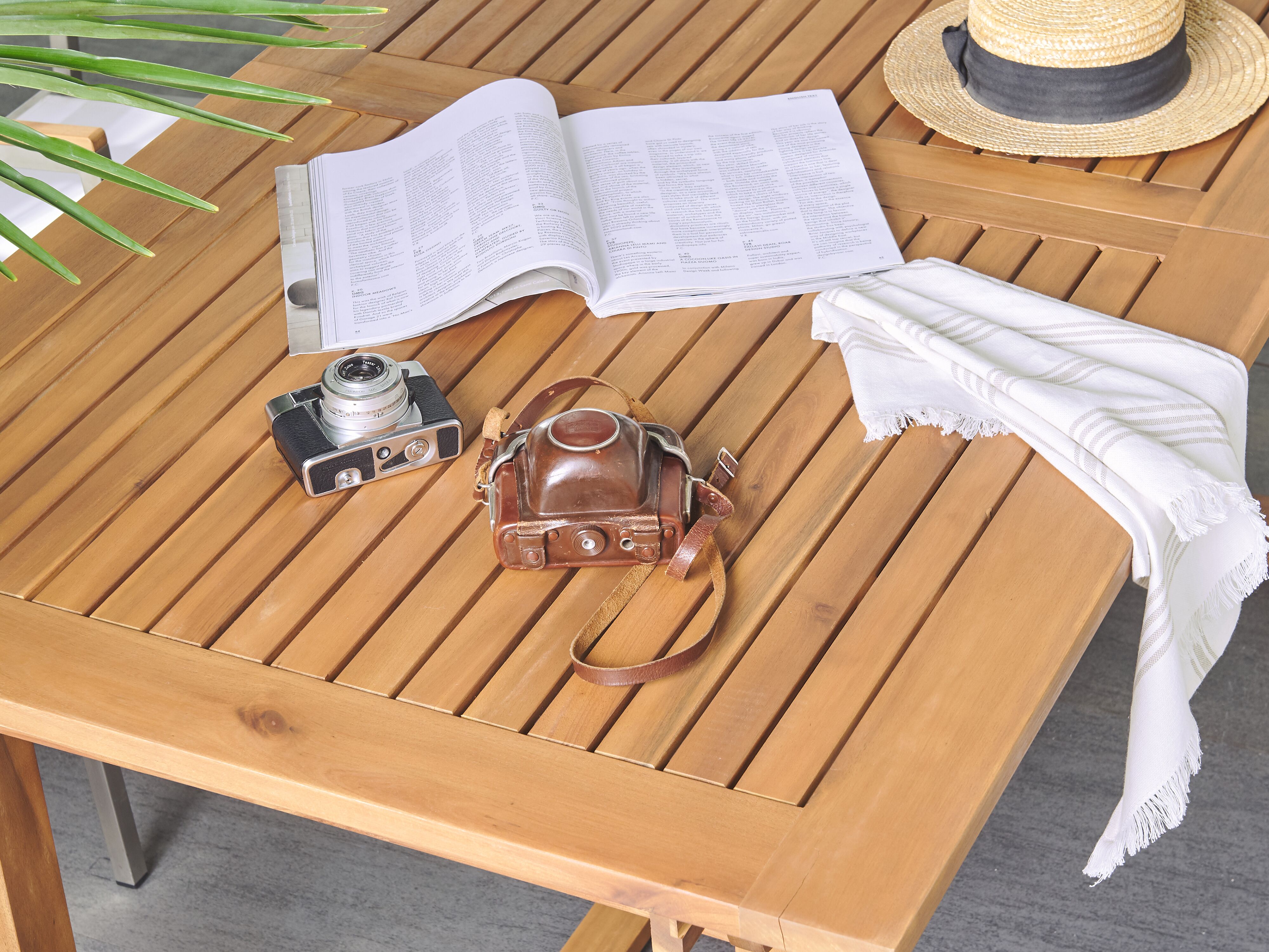 Uitschuifbare tuintafel JAVA 160/220 cm 90 cm Acaciahout Lichtbruin